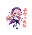 ベレー帽のキュートアイドル（個別スタンプ：9）