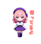 ベレー帽のキュートアイドル（個別スタンプ：16）