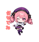 ベレー帽のキュートアイドル（個別スタンプ：19）