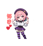 ベレー帽のキュートアイドル（個別スタンプ：21）