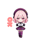 ベレー帽のキュートアイドル（個別スタンプ：22）