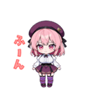 ベレー帽のキュートアイドル（個別スタンプ：23）