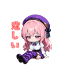 ベレー帽のキュートアイドル（個別スタンプ：28）