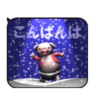 雪とピンクピッグ2（ポップアップ）（個別スタンプ：7）