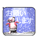 雪とピンクピッグ2（ポップアップ）（個別スタンプ：9）