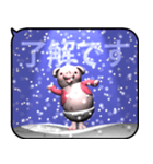 雪とピンクピッグ2（ポップアップ）（個別スタンプ：10）
