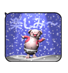 雪とピンクピッグ2（ポップアップ）（個別スタンプ：14）
