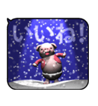 雪とピンクピッグ2（ポップアップ）（個別スタンプ：15）