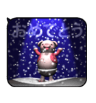 雪とピンクピッグ2（ポップアップ）（個別スタンプ：16）