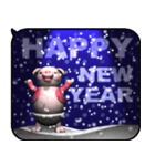 雪とピンクピッグ2（ポップアップ）（個別スタンプ：24）