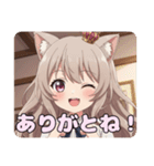 巻き髪スタンプ(みなみ＆ありさ)（個別スタンプ：1）