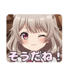 巻き髪スタンプ(はちみ＆みなみ)（個別スタンプ：22）