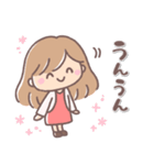 ふんわりロング♥️大人ガール2.（個別スタンプ：3）