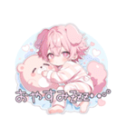 犬系ピンク髪の子スタンプ（個別スタンプ：3）