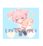 犬系ピンク髪の子スタンプ（個別スタンプ：9）