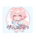 犬系ピンク髪の子スタンプ（個別スタンプ：24）