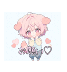 犬系ピンク髪の子スタンプ（個別スタンプ：25）