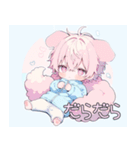 犬系ピンク髪の子スタンプ（個別スタンプ：27）
