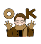 毎年使えるあったか冬スタンプ ♡ 男性用（個別スタンプ：6）