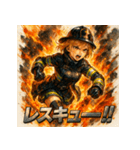 Rescue-ミニスカファイヤーガール（個別スタンプ：3）