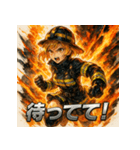 Rescue-ミニスカファイヤーガール（個別スタンプ：4）