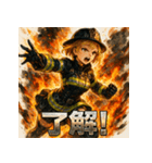 Rescue-ミニスカファイヤーガール（個別スタンプ：6）