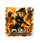 Rescue-ミニスカファイヤーガール（個別スタンプ：7）