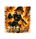 Rescue-ミニスカファイヤーガール（個別スタンプ：8）