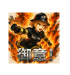 Rescue-ミニスカファイヤーガール（個別スタンプ：12）