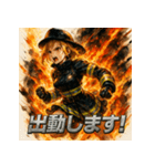 Rescue-ミニスカファイヤーガール（個別スタンプ：15）