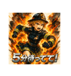 Rescue-ミニスカファイヤーガール（個別スタンプ：18）