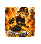 Rescue-ミニスカファイヤーガール（個別スタンプ：22）