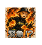 Rescue-ミニスカファイヤーガール（個別スタンプ：34）