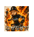 Rescue-ミニスカファイヤーガール（個別スタンプ：36）