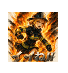 Rescue-ミニスカファイヤーガール（個別スタンプ：37）