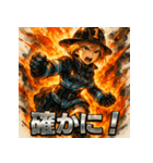 Rescue-ミニスカファイヤーガール（個別スタンプ：38）