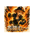 Rescue-ミニスカファイヤーガール（個別スタンプ：40）