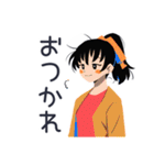 ポニテ女子の冬★カートゥーン（個別スタンプ：10）