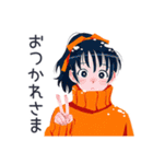 ポニテ女子の冬★カートゥーン（個別スタンプ：14）