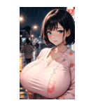 ピンクの洋服の女の子の写真（個別スタンプ：1）