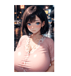 ピンクの洋服の女の子の写真（個別スタンプ：3）