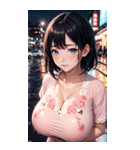 ピンクの洋服の女の子の写真（個別スタンプ：8）