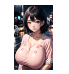 ピンクの洋服の女の子の写真（個別スタンプ：10）