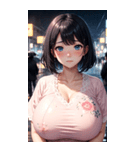 ピンクの洋服の女の子の写真（個別スタンプ：11）