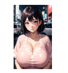 ピンクの洋服の女の子の写真（個別スタンプ：12）