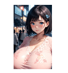 ピンクの洋服の女の子の写真（個別スタンプ：15）