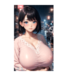 ピンクの洋服の女の子の写真（個別スタンプ：17）