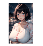 ピンクの洋服の女の子の写真（個別スタンプ：19）