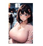 ピンクの洋服の女の子の写真（個別スタンプ：21）