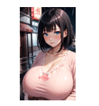 ピンクの洋服の女の子の写真（個別スタンプ：22）